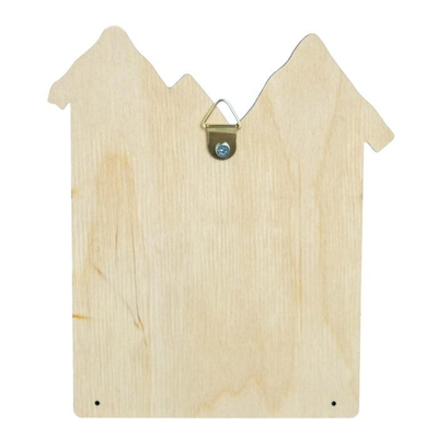 Ключница новогодняя деревянная "Домики"