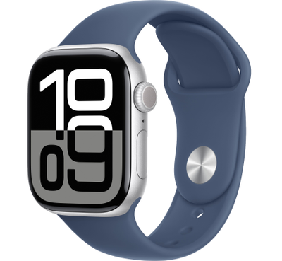 Apple Watch Series 10 46mm Silver Aluminum Blue Sport Band