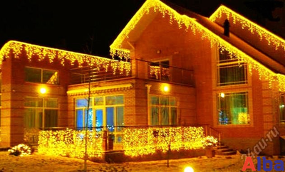 Бахрома 3*0.5 м ЖЕЛТЫЙ, мерцание IP 54