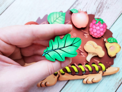 Шнуровка с липучками "Ёжик"