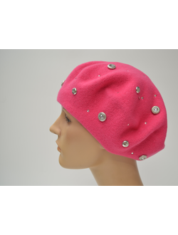 Ярко розовый фетровый берет Vizio Италия 3633 фото