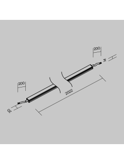 Уличный токоведущий светильник Line Elasity IP 3000K 20Вт 2м, O-TR001-LL-L20W3K, Maytoni