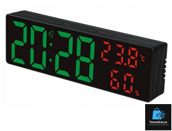 Часы LED с термометром Gaosiio DS-3818L, цифры часов зеленые