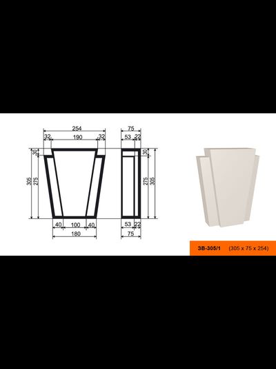 Фасадный замковый камень из пенополистирола с покрытием LEPNINAPLAST (Лепнинапласт)  ЗВ-305/1