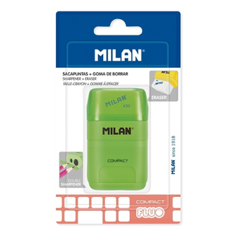 Ластик-точилка Milan COMPACT FLUO, цвет в ассорт., блистер (BYM10380)