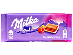 шоколадная плитка milka raspberry creme 100гр
