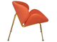 Кресло дизайнерское DOBRIN EMILY, оранжевая ткань AF, золотое основание