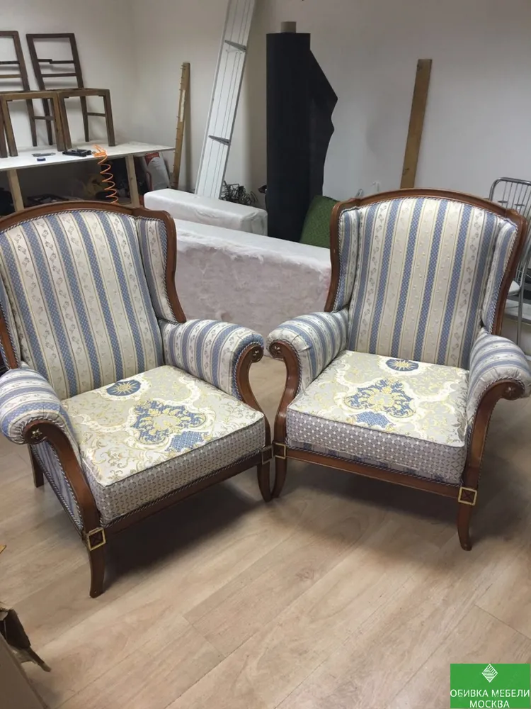 Обивка итальянских кресел жаккард полоса
