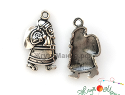 ПОДВЕСКА В ТИБЕТСКОМ СТИЛЕ "ДЕД МОРОЗ" - 24*12мм - АНТИЧНОЕ СЕРЕБРО