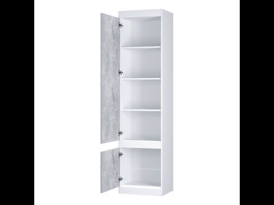 Шкаф Паскаль 1-дверный для белья белый/цемент светлый (BTS)