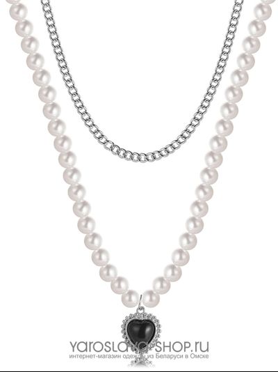 Модель: АЛ-200.Колье жемчужное в две нити с подвеской