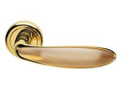 Дверные ручки Morelli Luxury MURANO OTL/AMBRA Цвет - Золото/матовое стекло янтарь