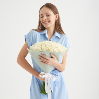 51 белая роза "Sky"