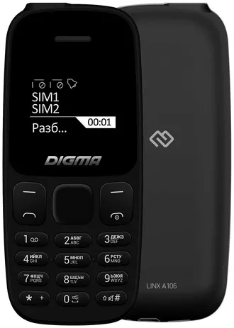 Мобильный телефон Digma A106 Linx 32Mb черный