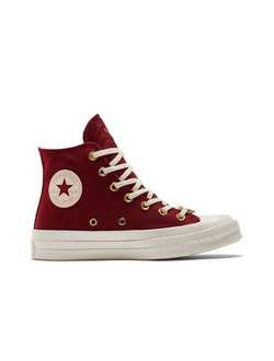 Кеды Converse Chuck Taylor 70 высокие красные с сердечками A03931C