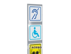 Пиктограмма тактильная, модульная, с наклонным полем, трехсекционная, М7, индивидуальная