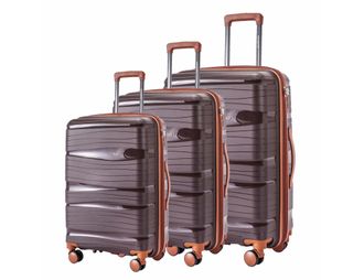 Комплект из 3х чемоданов Somsonya Air Полипропелен S,M,L Темно-коричневый