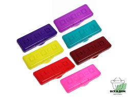 Пенал-футляр Calligrata "Школьный", 80 х 205 х 38 мм, полупрозрачный. пластиковый, микс