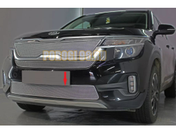 Защита радиатора для KIA Seltos 2019- chrome низ PREMIUM