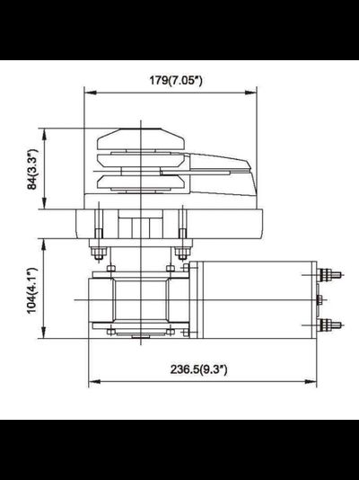 Лебедка якорная BADA серии-C Heavy Duty Style (без барабана) 600Вт, 12В, цепь 6 мм, трос 12 мм