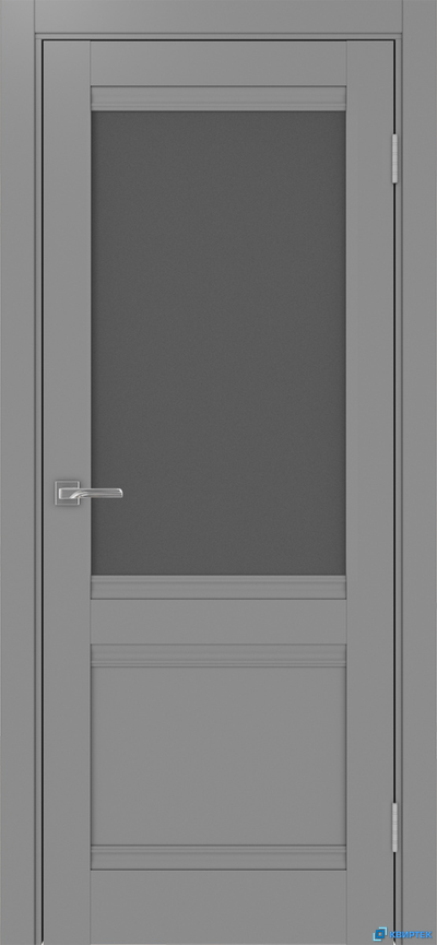 Дверь царговая экошпон Турин 502U.21 Серый стекло Сатин графит купить в Челябинске | КВИРТЕК