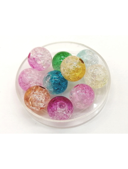 Бусины пластиковые фигурные, 10 мм лед микс