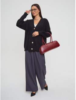 Вязаный удлиненный кардиган оверсайз на пуговицах