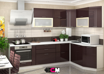 Композиции Модульной кухни Ксения шоколад глянец