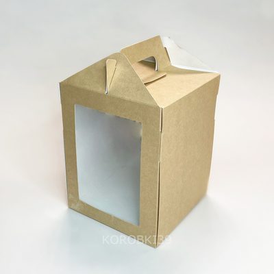 Коробка для прян. домика/кулича (крафт), 160*160*200мм
