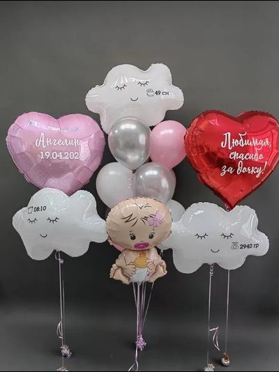Набор шаров на выписку девочки №25