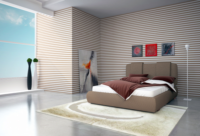 Кровать двуспальная MyCloud Верона с подъемным механизмом, бельевым ящиком, мягкое изголовье, съемные подушки