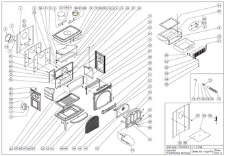 Патрубок дымохода для печи Jotul F3 CB BP на схеме
