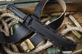 Охотничий нож Sensei AUS-8 Black Titanium