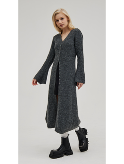 Длинный кардиган вязанный на пуговицах