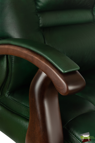 Кресло Прага, кожа/кож.зам. зеленый