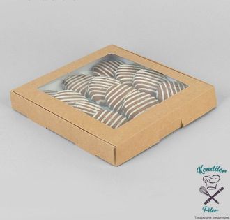 Коробка самосборная бесклеевая, крафт, 21 х 21 х 3 см