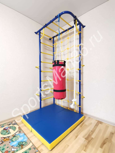 Мат гимнастический сине-жёлто-зелёный  1,0х1,0х0,1 м складной купить в Воронеже