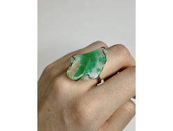 Кольцо с хризопразом