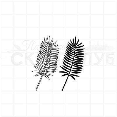 Штамп с небольшими листьями пальм