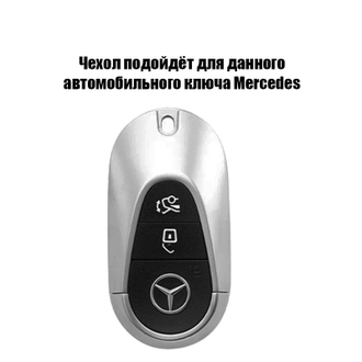 Синий чехол для ключа Mercedes C, E, S, EQE, EQS, GLC, SL с 2021 года