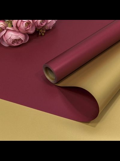 Пленка матовая двусторонняя (золото/бордовая, 50мкм), 58см*10м