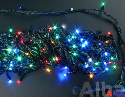 Гирлянда-нить 10 м, 220В, МУЛЬТИ, IP65, провод ПВХ, с мерцанием