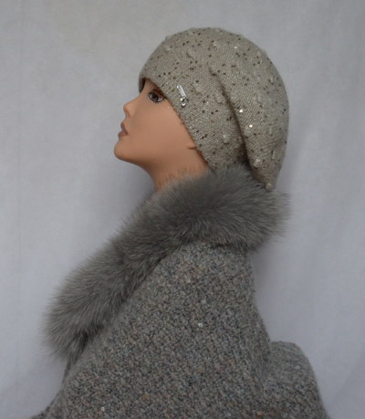 Vizio италия вязаный палантин с мехом фото