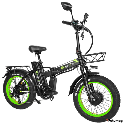 Электровелосипед SYCCYBA H1 (F10) DUAL 23AH зеленый