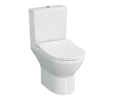 Комплект напольного безободкового пристенного унитаза Vitra Integra Round Open-Back, с тонким сиденьем микролифт, 9833B003-7206