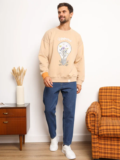 МУЖСКОЙ СВИТШОТ БЕЖЕВЫЙ "ПРОРАСТАЙ"