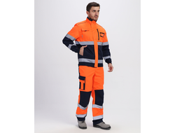 Костюм сигнальный ProfLine Specialist-1 (тк.Смесовая,240) брюки, оранжевый/т.синий