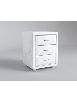 Прикроватная тумба MyCloud Ренессанс, со стеклом, из мебельной ткани, три ящика