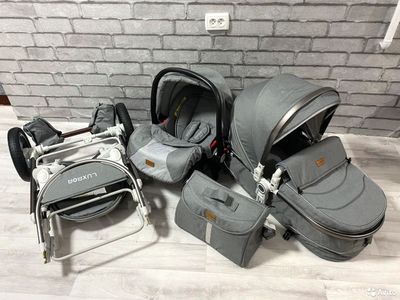 Детская коляска 3 в 1 Luxmom 518 Серый
