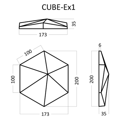 Гипсовая панель Cube-Ex1 артикул E-0013